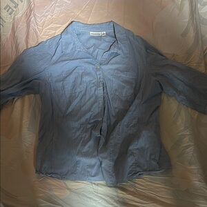 Blue Striped Button-Up Shirt